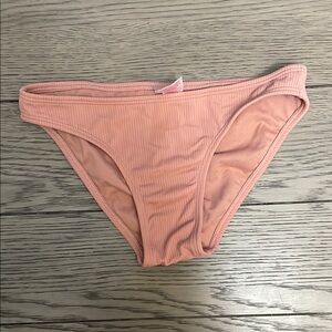 Pink Ribbed Bikini Bottom